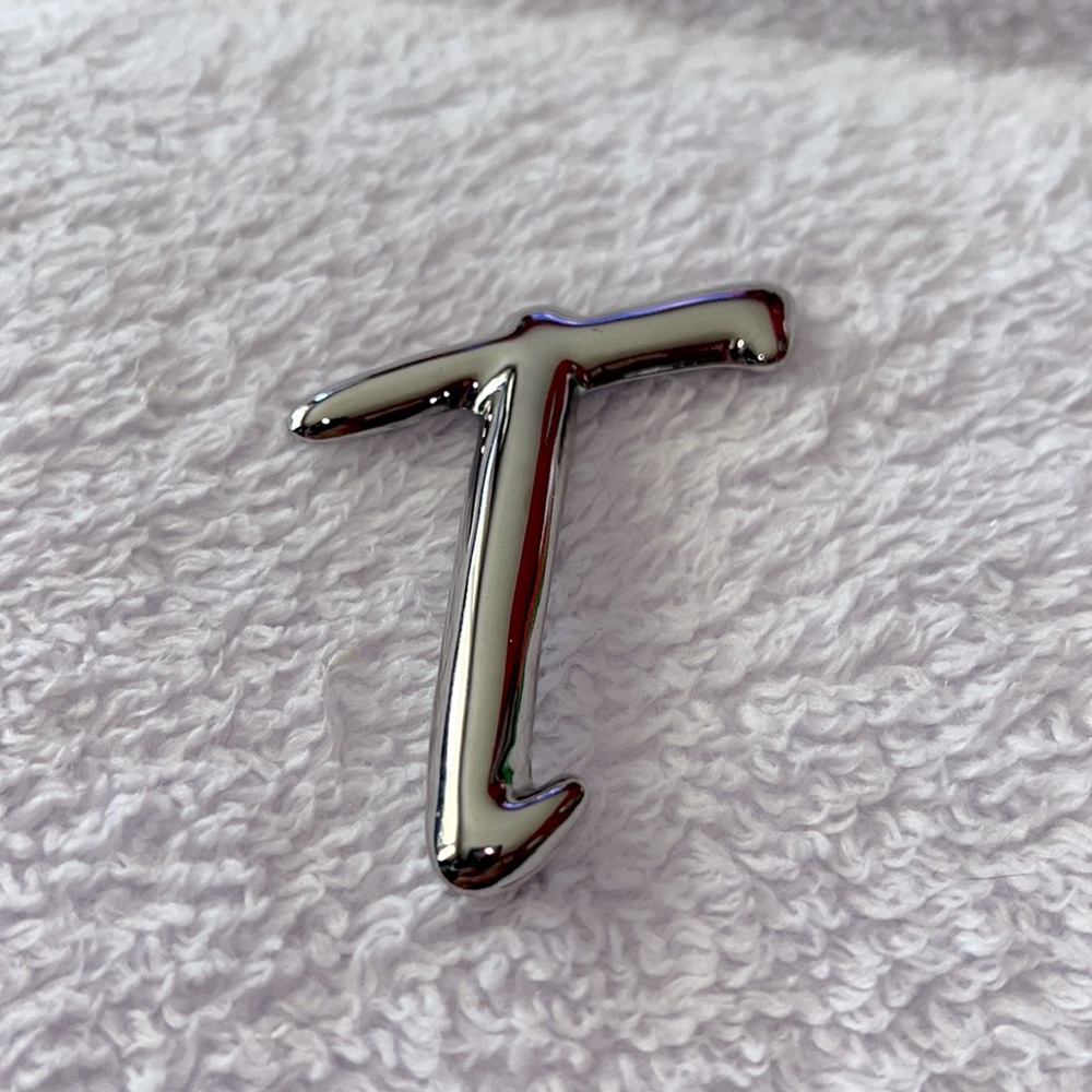 Vintage Initial T Silver Broach